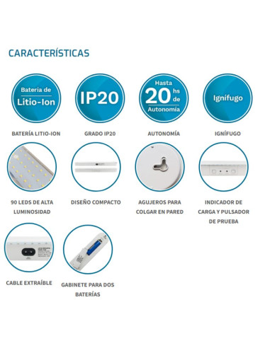 EQUIPO EMERGENCIA GAMASONIC 90 LED (GS90 1B) 10HS