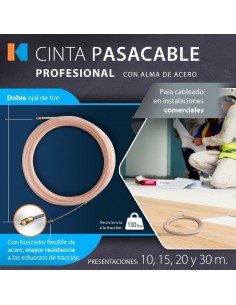 CINTA PASACABLE ALMA ACERO 15MTS KALOP 2