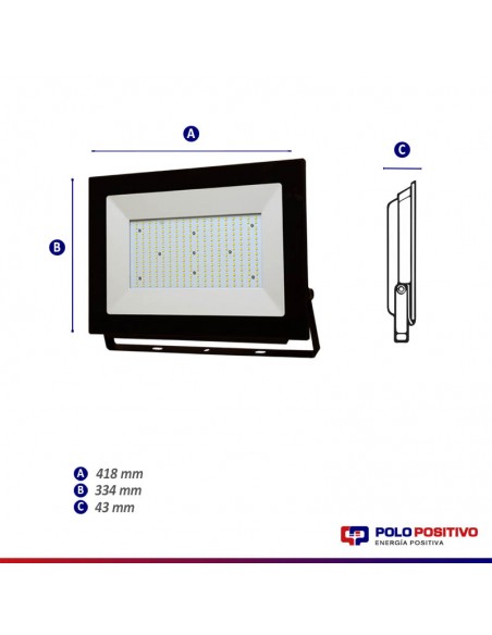 PROYECTOR LED 200W LUZ FRIA EXTERIOR 220V IP65.