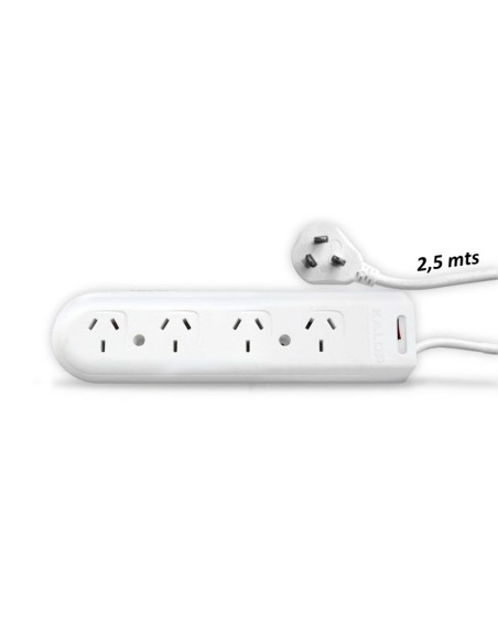 PROLONGADOR KALOP MULTIN KALOP 4 TOMAS CON PROTEC 2,5 MTS