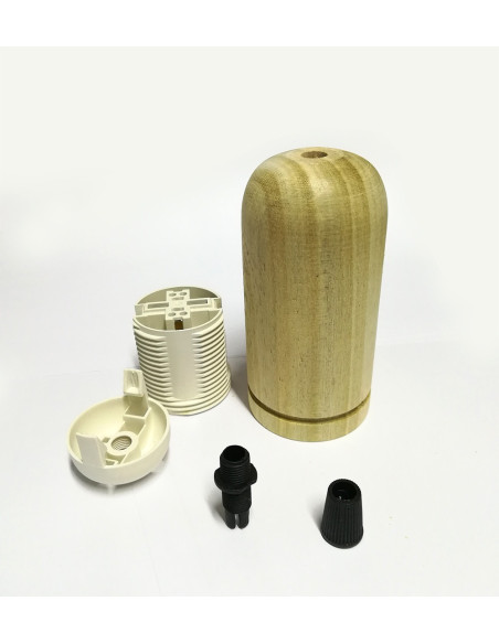 PORTALAMPARA MADERA ESTILO CILINDRO (MDR542)