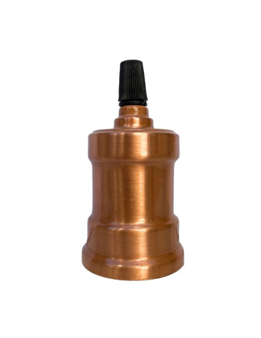 PORTALAMPARA METALICO VINTAGE ACANALADO COBRE