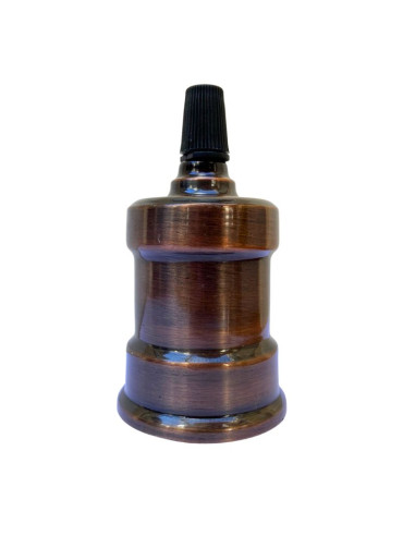 PORTALAMPARA METALICO VINTAGE ACANALADO COBRE...