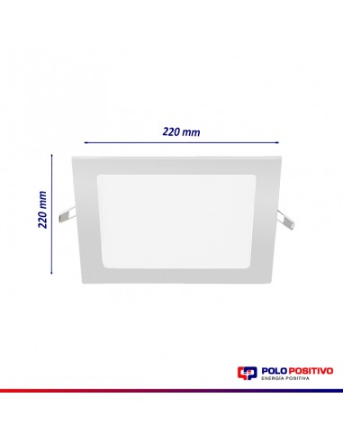 PANEL DE EMBUTIR LED CUADRADO BLANCO 18W 6000K...