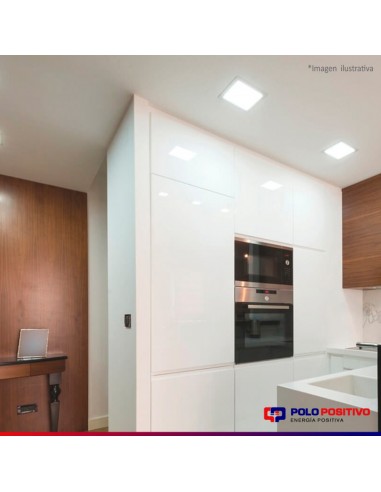 PANEL DE EMBUTIR LED CUADRADO BLANCO 18W 6000K...