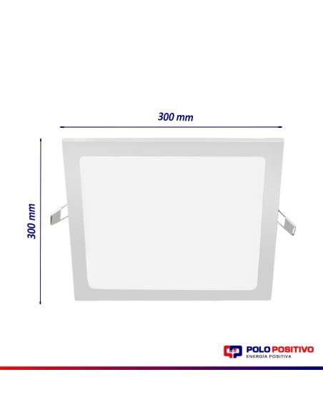 PANEL DE EMBUTIR LED CUADRADO BLANCO 24W FRIO 6000K 30X30CM