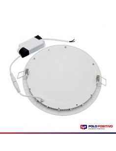 PANEL DE EMBUTIR LED REDONDO BLANCO 18W FRIO 6000K 22CM 2