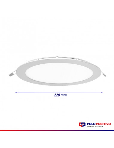 PANEL DE EMBUTIR LED REDONDO BLANCO 18W FRIO...
