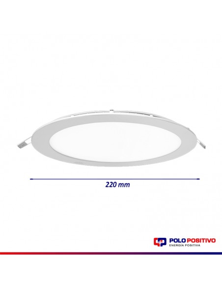 PANEL DE EMBUTIR LED REDONDO BLANCO 18W FRIO 6000K 22CM