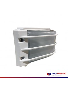 APLIQUE PARED BETA CON REJA APTO LED EXTERIOR BLANCO 2
