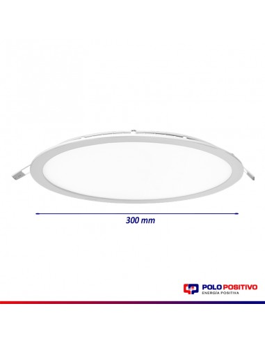 PANEL DE EMBUTIR LED REDONDO BLANCO 24W FRIO...