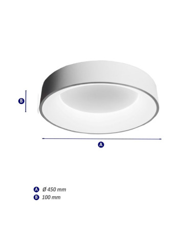 PLAFON LED BAGEL 40W DIMMER 3000K 45CM BLANCO