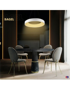 COLGANTE LED BAGEL 40W 3000K DIMMER 45CM BLANCO ALUMINIO 2