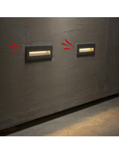 APLIQUE EMBUTIR PARED LED BRISA H 5W GRIS 3000K 2