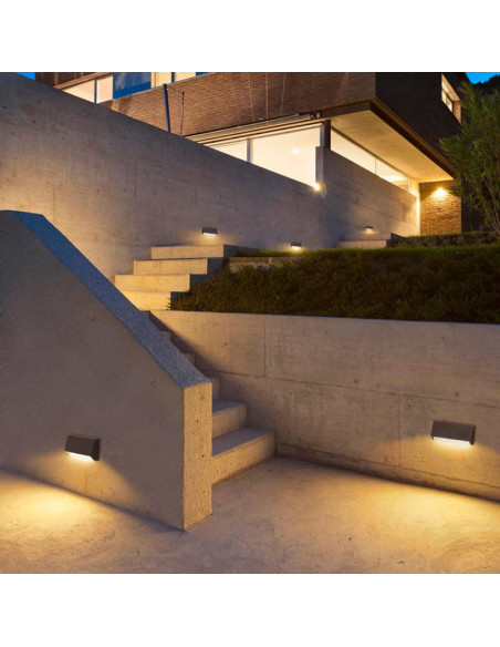 APLIQUE EXTERIOR LED GROVE 3,7W NG/BL/GRIS LUZ CALIDA