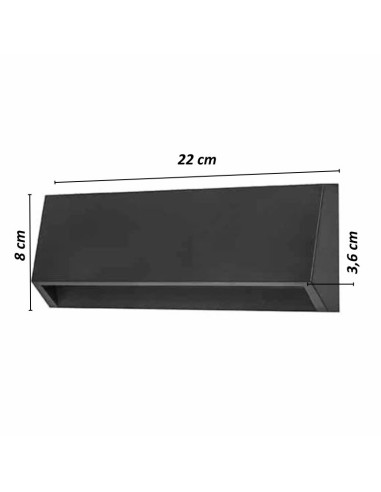 APLIQUE EXTERIOR LED GROVE 3,7W NG/BL/GRIS LUZ...
