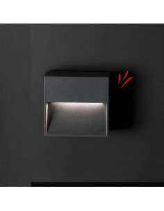 APLIQUE EXTERIOR LED WALK Q 6W GRIS 3000K IP54 LUZ CALIDA 2