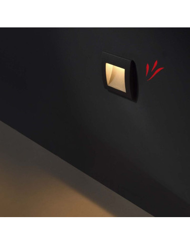APLIQUE EMBUTIR PARED LED VK-FACE 3W GRIS 3000K