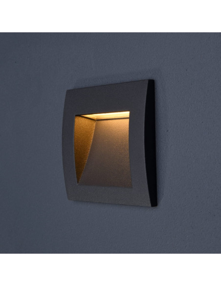 APLIQUE EMBUTIR PARED LED VK-FACE 3W GRIS 3000K