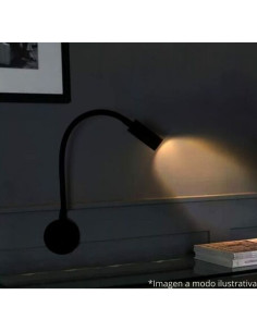 APLIQUE LED WALLER 3W NEGRO LUZ CALIDA 2