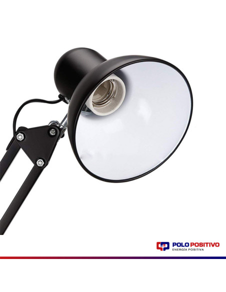 LAMPARA ESCRITORIO CLASSIC E27 DOBLE BRAZO NEGRO