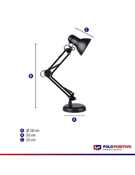 LAMPARA ESCRITORIO CLASSIC E27 DOBLE BRAZO BLANCO