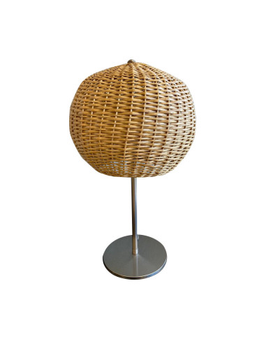 LAMPARA DE MESA MIMBRE SEMI ESFERICA 53X30