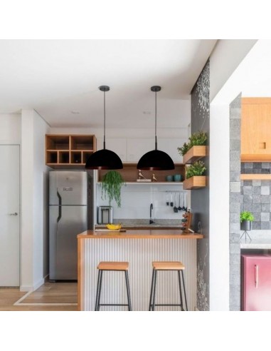 COLGANTE MEDIA ESFERA 35CM E27 POLIPROPILENO NEGRO