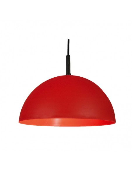 COLGANTE MEDIA ESFERA 35CM E27 POLIPROPILENO ROJO