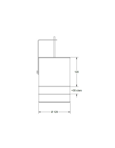 CABEZAL AR111 120MM - 1 ARO DECO NEGRO