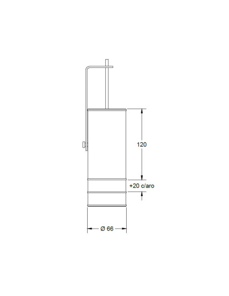 CABEZAL DICRO 1 ARO DECO NEGRO 12 CM