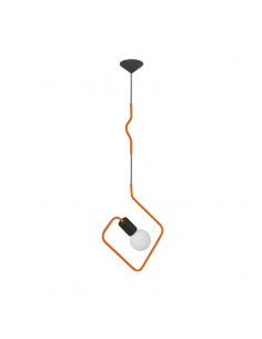 COLGANTE DOBLADO CUADRADO NARANJA E27