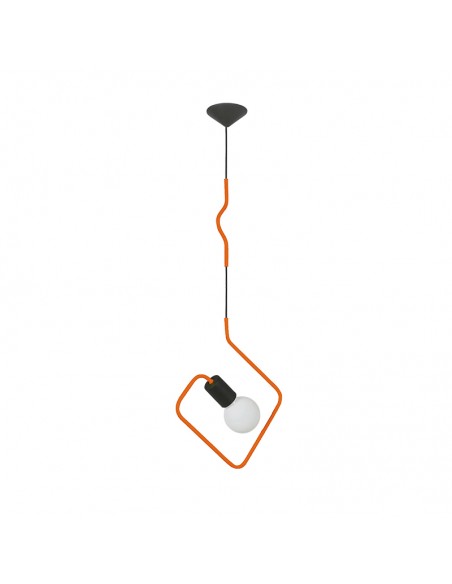 COLGANTE DOBLADO CUADRADO NARANJA E27