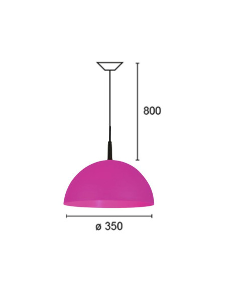 COLGANTE MEDIA ESFERA 35CM E27 POLIPROPILENO VIOLETA