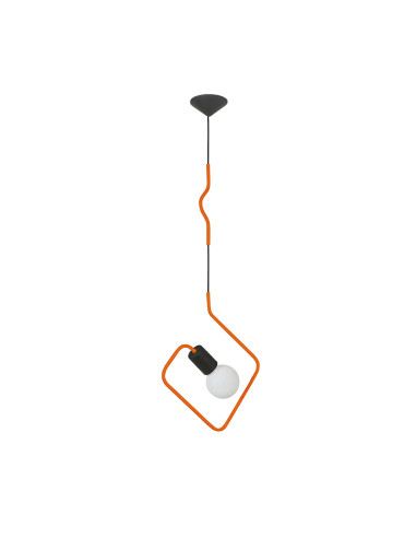 COLGANTE DOBLADO CUADRADO NARANJA E27
