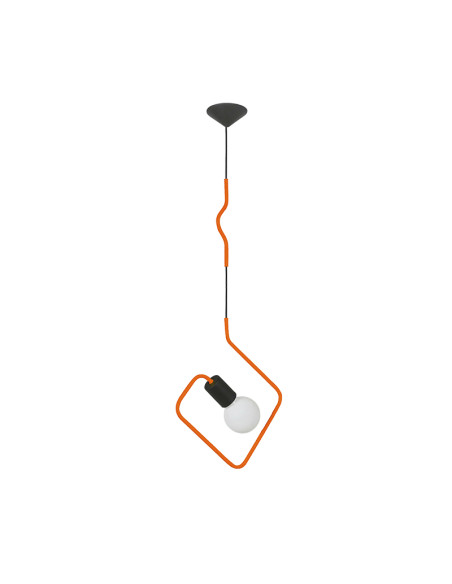 COLGANTE DOBLADO CUADRADO NARANJA E27