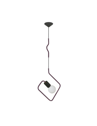 COLGANTE DOBLADO CUADRADO VIOLETA E27