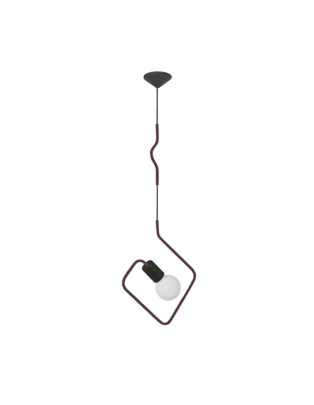 COLGANTE DOBLADO CUADRADO VIOLETA E27