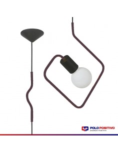 COLGANTE DOBLADO CUADRADO VIOLETA E27 2