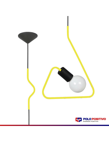 COLGANTE DOBLADO TRIANGULO AMARILLO E27