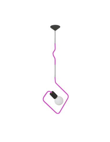 COLGANTE DOBLADO CUADRADO ROSA E27