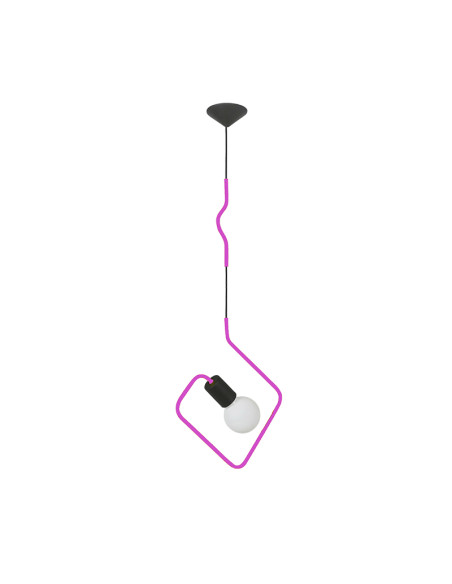 COLGANTE DOBLADO CUADRADO ROSA E27