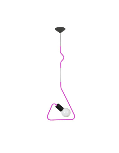COLGANTE DOBLADO TRIANGULO ROSA E27