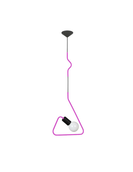COLGANTE DOBLADO TRIANGULO ROSA E27