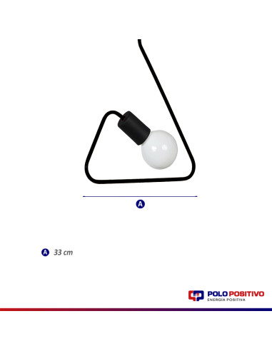 COLGANTE DOBLADO TRIANGULO ROSA E27