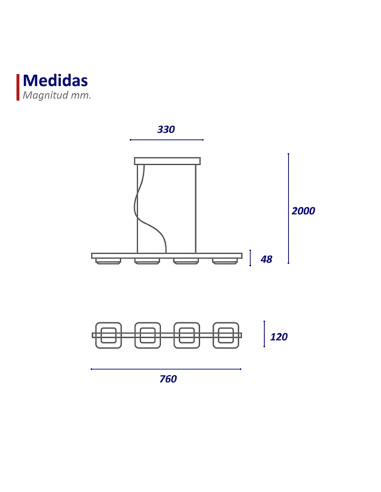 COLGANTE LED LONGBOAT SINGLE 36W DIMMER CANDIL