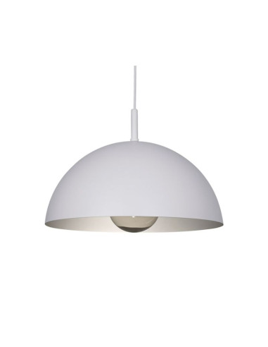 COLGANTE MEDIA ESFERA 40CM E27 CHAPA BLANCO PLATA
