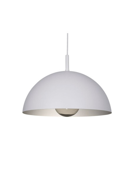 COLGANTE MEDIA ESFERA 40CM E27 CHAPA BLANCO PLATA