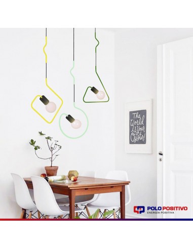 COLGANTE DOBLADO TRIANGULO AMARILLO E27