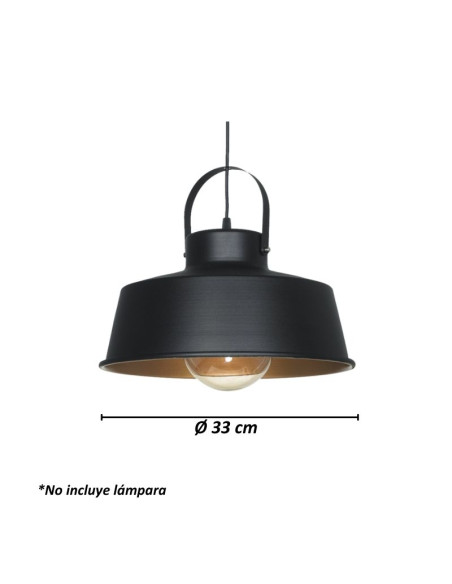 COLGANTE RODEO CHAPA 1 LUZ E27 NEGRO
